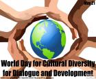 Dünya günü diyalog ve kalkınma kültürel çeşitlilik için
